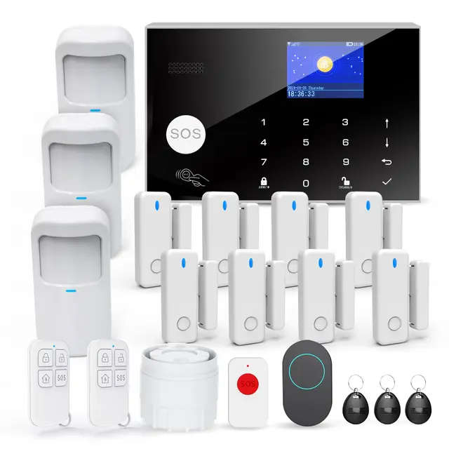 Alarma Inalámbrica WiFi para el Hogar, 20 Piezas gsm 4G Sistema Antirrobo de Seguridad 120DB, Kits para el Hogar, Compatible con Alexa, Google Assistant