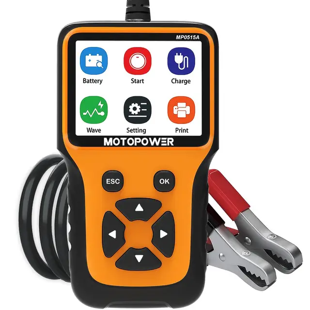 MOTOPOWER MP0515A 12V Probador de carga de batería de coche y analizador de alternador