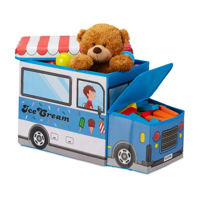 relaxdays baúl juguetes plegable 50l