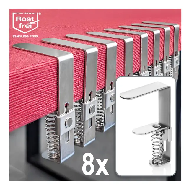 com-four 8x pinzas mantel acero