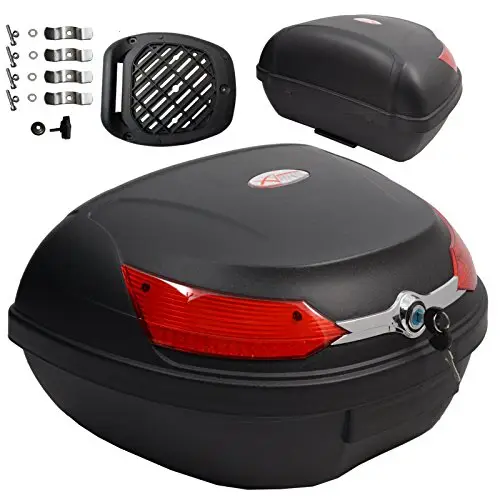 Baúl de moto universal 48 LT A-pro, desenganche rápido, para equipaje en motocicleta, quad y scooter