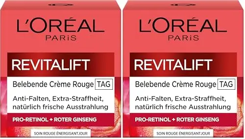 L'Oréal Paris Revitalift - Crema revitalizante para el cuidado facial, antiarrugas, extra firme, con ginseng rojo, 50 ml (Paquete de 2)
