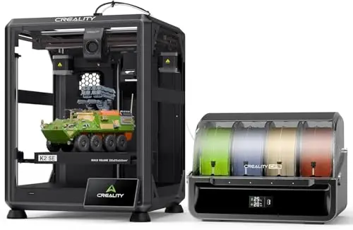 Creality Impresora 3D K2 SE Combo 2026, Impresión Multicolor con CFS, Velocidad de hasta 500 mm/s, Nivelación Automática Inteligente, Estructura Metálica, Totalmente Ensamblada, Volumen de Construcció