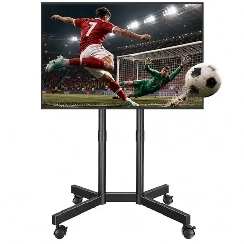 BONTEC Soporte TV Ruedas de 32 a 70 Pulgadas, Soporte de Pie para TV con Altura Ajustable, hasta 50 kg, Doble Columna Estable, Máx. VESA 400x400 mm
