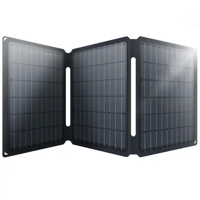 Yinleader Panel solar portátil 30W – Cargador solar resistente al agua IP65 plegable con carga rápida 18W USB-C & USB-A QC3.0, compatible con móvil, tableta, estación de energía