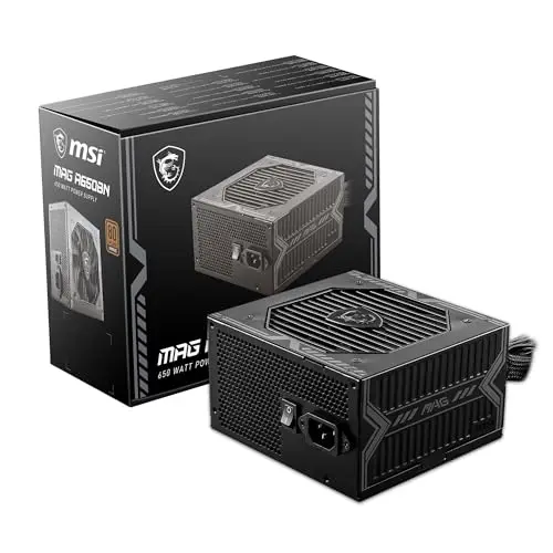 MSI mag A650BN - Fuente de alimentación Gaming: 80 Plus Bronze, 650 vatios, 12V Single-Rail, Circuito DC-to-DC, Ventilador de 120mm