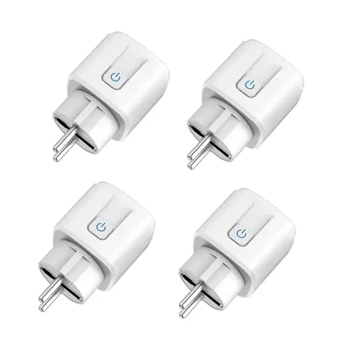 XUK Enchufe Inteligente WiFi, Medidor de Consumo, Control por App y Voz, Compatible con Alexa y Google Home, 16A 3680W (4pcs)
