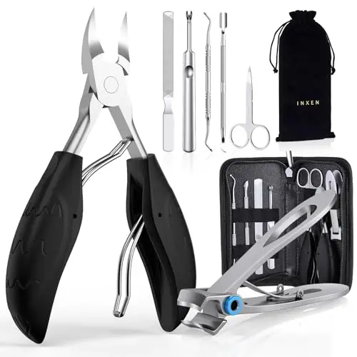 Cortauñas Set de Profesional, Cortauñas Afiladas para uñas Gruesa Encarnada,Alicates UñAs Pies De Acero Inoxidable Kit Manicura y Pedicura Para Adulto