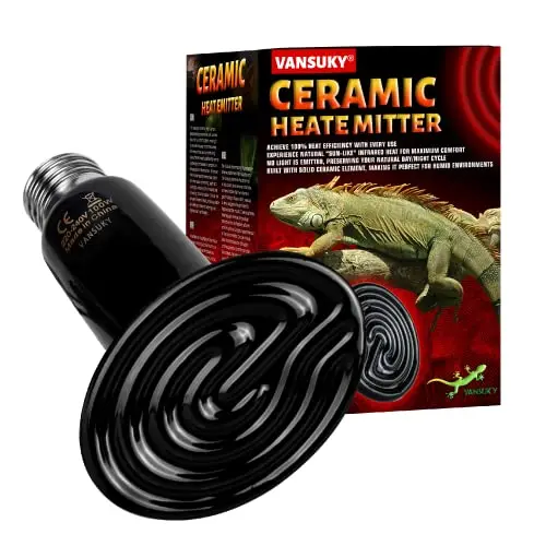 Emisor de Calor Cerámico 75W sin Luz para Reptiles – Lámpara Infrarroja de Calefacción Resistente al Agua para Terrarios, Vivarios, Perros, Gatos y Anfibios