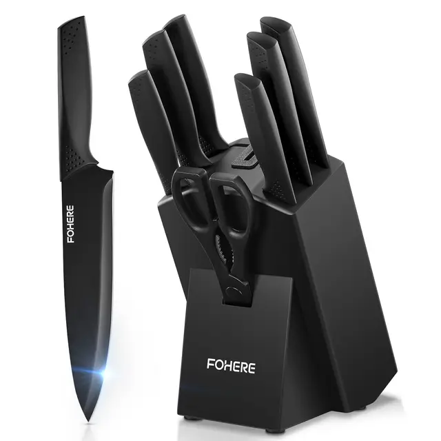 fohere 8 piezas bloque cuchillos
