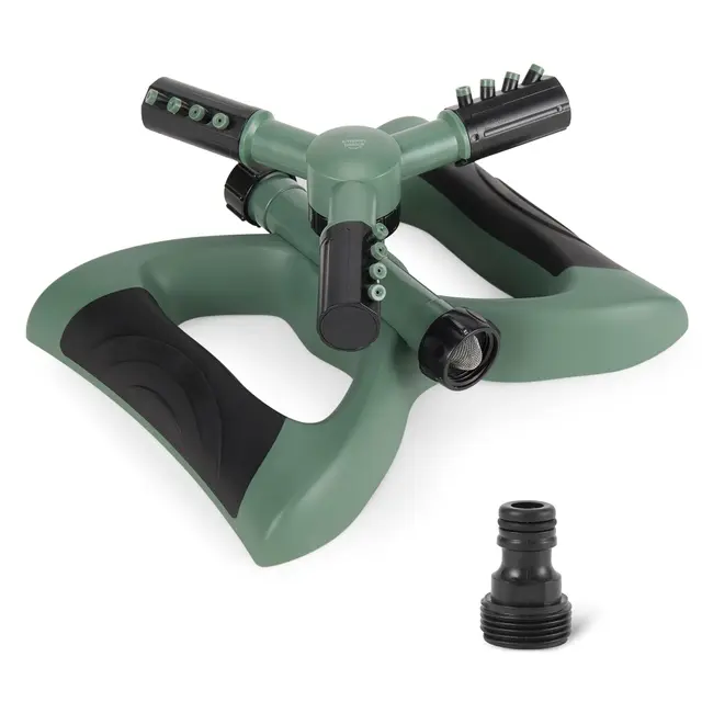 Amazon Basics Aspersores giratorios para jardín, Color Verde, Paquete de 1