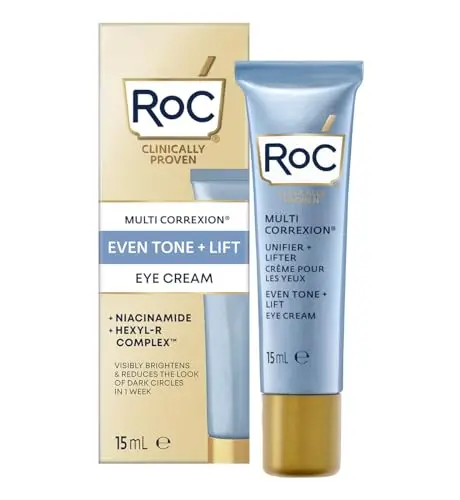 RoC Multi Correxion Even Tone + Lift Eye Cream | Contorno de Ojos Antiarrugas con Niacinamida, Combate Ojeras| 15 ml