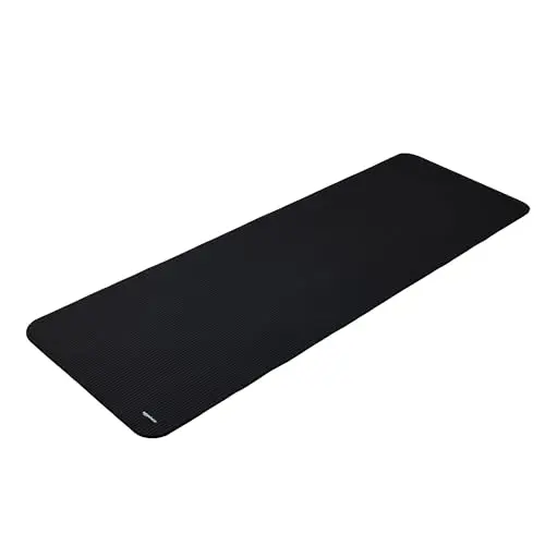 Amazon Basics Esterilla de yoga, antideslizante, extragruesa, colchoneta para ejercicios de pilates, 183 x 61 x 1 cm, Negro