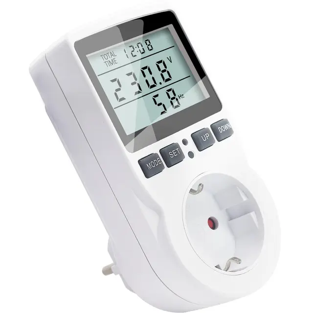 KETOTEK Medidor de Consumo Electrico, Enchufe Medidor de Energía, Monitor de Electricidad Con Pantalla LCD 11 Modos, Protección contra Sobrecarga 3680W/16A