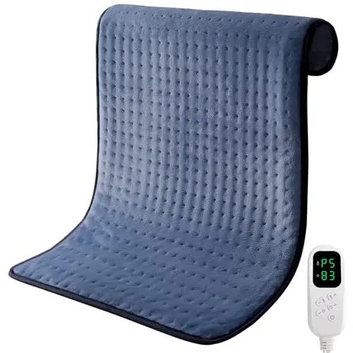 Manta Eléctrica, 40 x 80 CM Almohadilla Térmica Eléctrica para Espalda, Lumbar, Pierna, con Función de Apagado Automático y 6 Niveles de Temperatura, Lavable a Máquina Esterilla Electrica