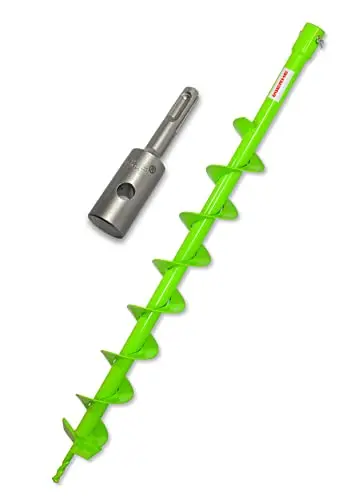 Juego de barrena de tierra WERHE Ø80mm, 80cm de largo con adaptador SDS Plus – Utilizable con un taladro SDS Plus normal, ideal para vallados y jardín