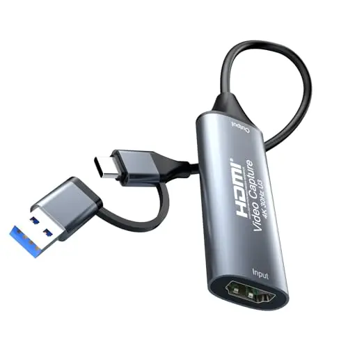 Tarjeta de Captura de Video HDMI 4K@30Hz/1080P@60Hz, Dispositivo de transmisión USB 3.0 y Type-C para Juegos/difusión en Vivo, aleación de Aluminio.