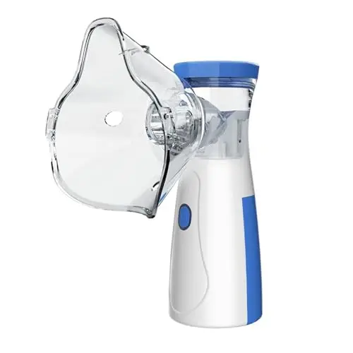 Nebulizador Portátil para Adultos y Niños - Nebulizador de Mano Fácil de Usar con Boquilla y 2 Máscaras para Uso en Casa y Viajes