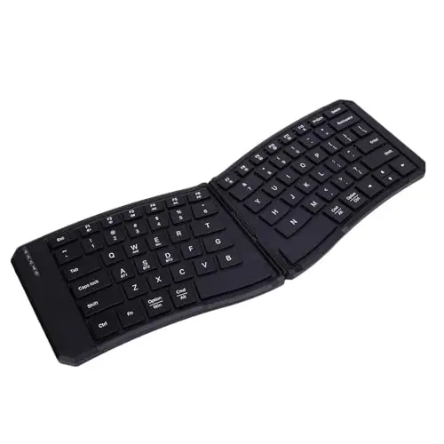 VBESTLIFE Teclado Plegable Ergonómico con Diseño Dividido de Forma V, Teclado Bluetooth Portátil para OS X Android Wins, de Viaje Inalámbrico Recargable
