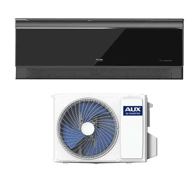 Set de aire acondicionado AUX A++ 18000 BTU (5,1 kW) - Unidad exterior + unidad de pared de 18000 BTU con WiFi - Gas refrigerante R32 - Negro brillante - Silencioso sistema split para 1 habitación