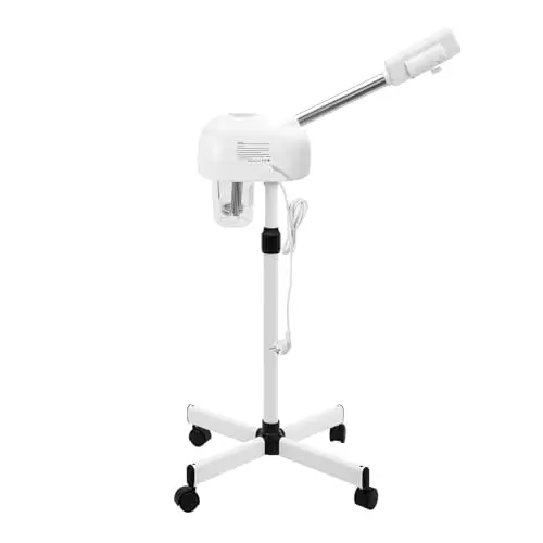 Vapor facial profesional, humidificador, con brazo giratorio, panel de control LCD, atomización de ozono, modo de spray caliente, limpieza de poros