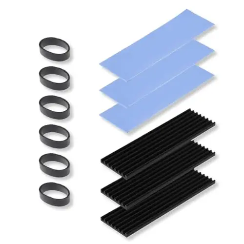 3 pcs Disipador M.2 SSD, Thermal Pad, Kit de Refrigeración Heatsink, Cooler de Aluminio con Pads de Silicona, para Dispositivos Semiconductores, Heatsink 2280 PCIE NVME CPU (Negro)
