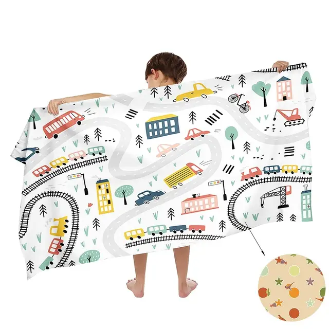 Ulticool Toalla de microfibra para niños 140 x 70 cm - Juego de playa Esterilla de juego Vehículos - Ligera Toalla de viaje de secado rápido Toalla de baño Toalla de playa Microfibra Microfiber