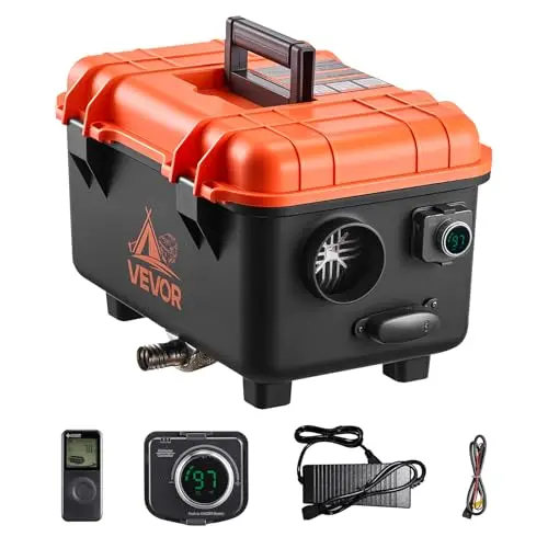 VEVOR Calentador Diésel 8 kW, Todo en Uno, Portátil, con Control Remoto y Pantalla LCD, Calentamiento Rápido y Bajo Nivel de Ruido, para Camiones, Furgonetas, Autocaravanas, Caravanas y Garajes