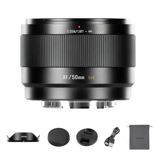 Lente 7Artisans AutoFocus 50 mm F1.8 APS-C Frame Lite Serie F1.8 de Gran Apertura Compatible con reconocimiento Facial y Ocular Compatible con Fujifilm Fuji X-H/T/T30/S/E/A Series Fuji X-E2 Fuji X-T2