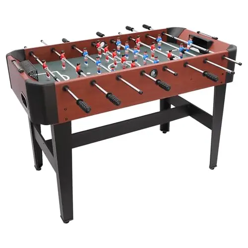 Futbolín Profesional de Mesa para Adultos, Mesa de Fútbol 1.2M con Marcador y Caja de Almacenamiento, Futbolín Estable con Base Antideslizante, Juego de Mesa Multijuegos para Sala de Estar y Oficina