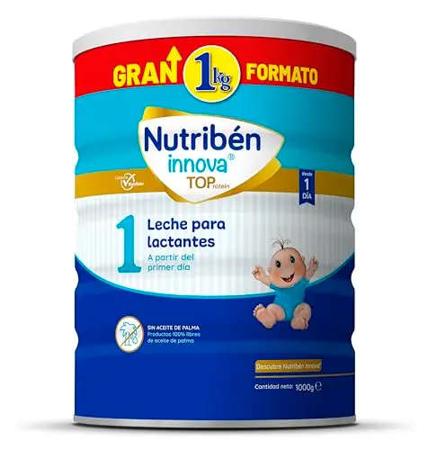 Nutribén Innova 1 - Leche en Polvo | Fórmula para Bebé desde el Primer Día | sin Aceite de Palma | Con Cacito Dosificador Incluido más Higiénico | con BPL1 y DHA | 1 Bote de 1KG
