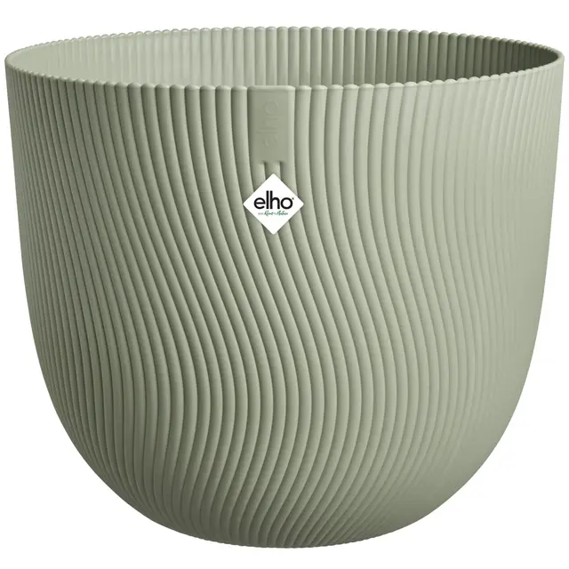 Elho Sereh Round 30 - Maceteros Decorativos - Interior & Exterior - 100% Plástico Reciclado - Ø 29.5 x H 25.3 cm - Verde/Nordic Green