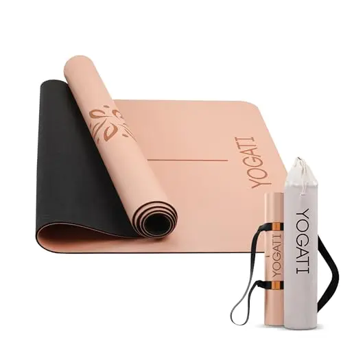 YOGATI® Esterilla Yoga Antideslizante de Caucho Natural | Esterilla Fitness para mujeres y hombres | Yoga Mat ideal para Pilates, ejercicios y deportes de suelo | Colchoneta Yoga con bolsa y correa