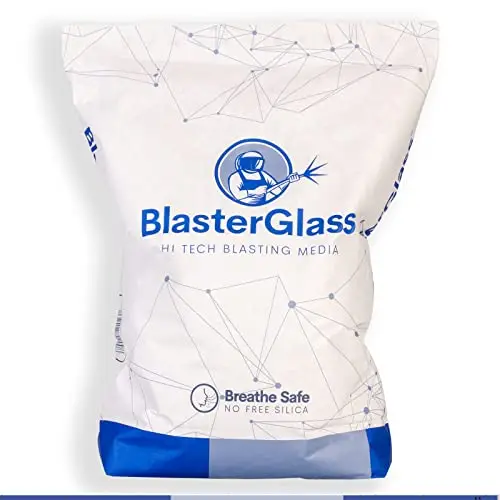 BlasterGlass Hi-Tech Arena de Vidrio Abrasivo Reutilizable para Limpieza por Chorro a Presión, Alta Compatibilidad para Sistemas de Arenado y Chorreo - Saco 10kg…