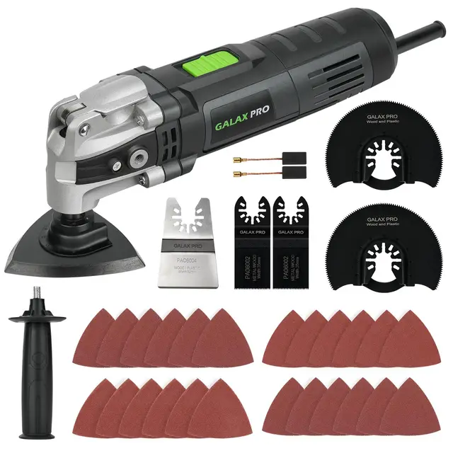 GALAX PRO Herramienta multifunción oscilante 400W, 15,000-22,000 RPM Herramientas Oscilantes de 6 velocidades de rotación y 33 accesorios, ángulo oscilante: 4 °