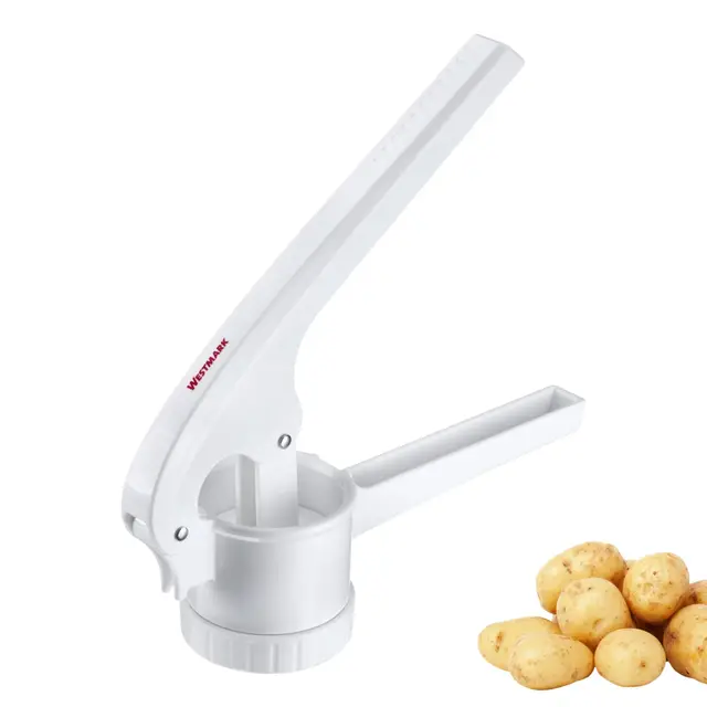 Westmark Prensa de patatas y spätzle 1 pieza – Prensa versátil para spätzle, puré de patatas y espaguetis – Blanco