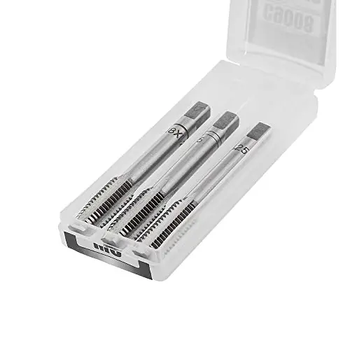 RICHMANN Juego de Machos de Roscar de HSS-G - 3 piezas (M6 x 1,0) - Métricos Rosca Fresado Machos de acero Si-Cr, Herramienta de Roscado, Máquina Rectas Flautas Mano de tornillo roscado - DIN 371C