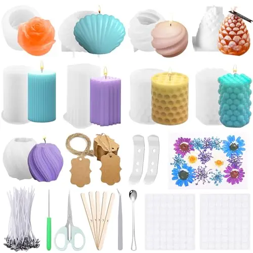 ucamp kit 9 moldes velas silicona 3d
