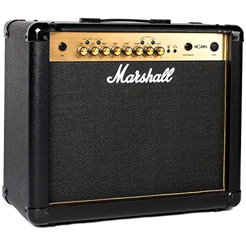 Marshall MG30GFX Amplificador combinado de guitarra con FX incorporado, de práctica adecuado para guitarra eléctrica, Negro y dorado, With Effects, 30W