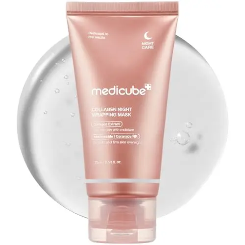 medicube Mascarilla Facial de Noche con Colágeno – Hidratación y Luminosidad, Efecto Reafirmante – Cuidado de la Piel Coreano, 75 ml