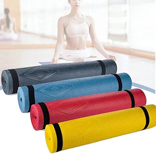 Esterilla de yoga antideslizante de alta densidad, colchoneta de entrenamiento, fitness, aeróbic, gimnasio, gimnasia, con correa, (175 x 60 cm)