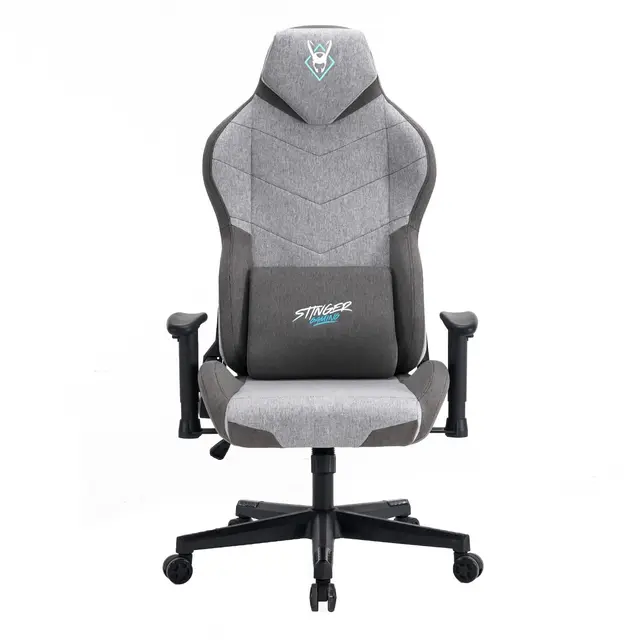 Woxter Stinger Station Titan Light - Silla Gaming Oficina (Eje Acero, Levantamiento por pistón Gas, Tela Antimanchas, Reposabrazos 2D, Foam, Racing, Cojín Lumbar)