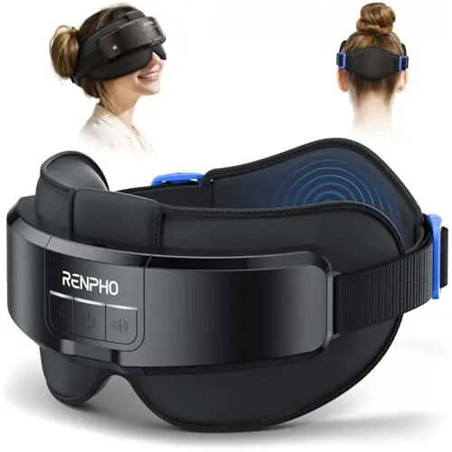 RENPHO Eyeris Masc Masajeador de Cabeza y Ojos, Máscara Ocular Térmica para Migrañas, Masajeador para Dolor de Cabeza en Frente, Regalos de Cumpleaños para Mujeres y Hombres