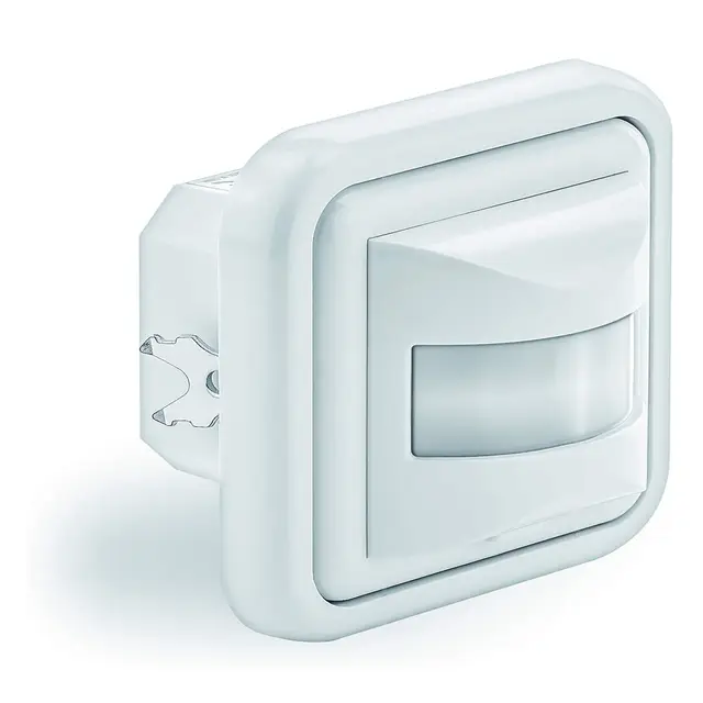 Detector de Movimiento Empotrable, para Caja de Mecanismos, Conexión 2/3 Hilos, Interruptor ON/Off/PIR, Cobertura 160°, Alcance 9 m, Temporizador 10 s–7 min, Ajuste Luz 3–2000 Lux