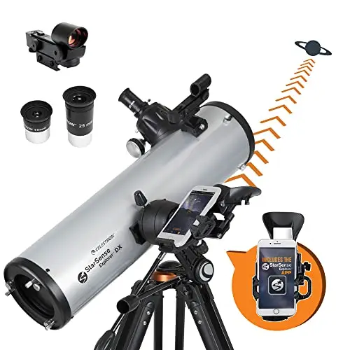 Celestron 22461 StarSense Explore DX 130 Telescopio Reflector newtoniano con tecnología Compatible con Aplicaciones para teléfonos Inteligentes: Compatible con iOS/Android