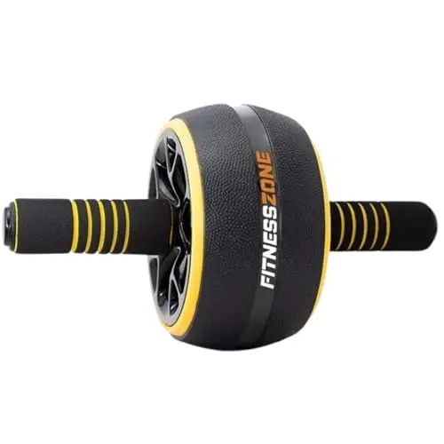 FitnessZone - Rueda Abdominal AB Wheel Roller - Rodillo Abdominales - Portátil y Liviano - para Core Fuerte y Estable - Gimnasio en Casa - Fitness y Ejercicio - Múltiples Usos