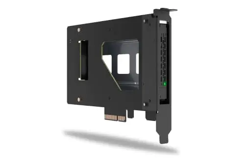 ICY DOCK Tarjeta adaptadora PCIe ToughArmor MB111VP-B, Adaptador SSD NVMe U.2/U.3 con Rack móvil, para SSD PCIe 4.0 NVMe U.2/U.3 en Ranura PCIe x4 / x8 / x16