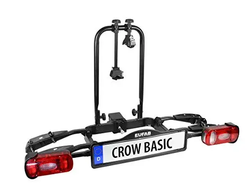 EUFAB 11569 Crow Basic - Portabicicletas para Bicicleta eléctrica (parcialmente montado, para 2 Bicicletas)