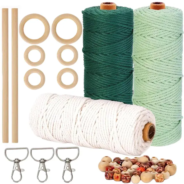 hancheng kit macramé 60m 3mm verde con