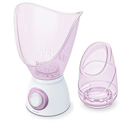 Beurer FS 60 Sauna facial, vaporizador facial para el cuidado cosmético del rostro, abre los poros e hidrata, vapor calmante, también apto para aromaterapia e inhalación